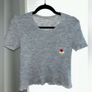 Short sleeve knitted top